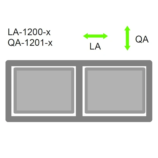 Schema für Standardregal mit Längs- oder Querauszug LA- QA-1200 | © boxx-inn 2023